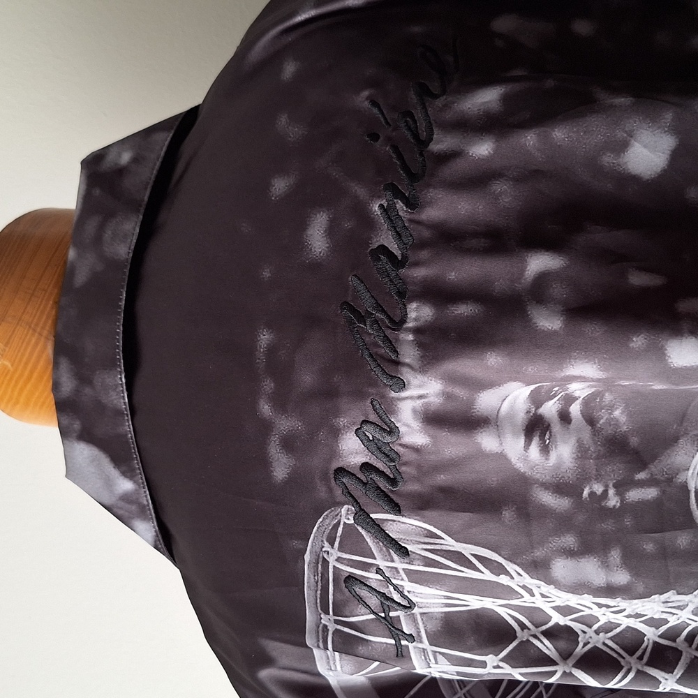 Jordan x A Ma Maniere AJ2  Top ShirtBlack and White Graphic Button-Up Shirt - Picture 6 of 7